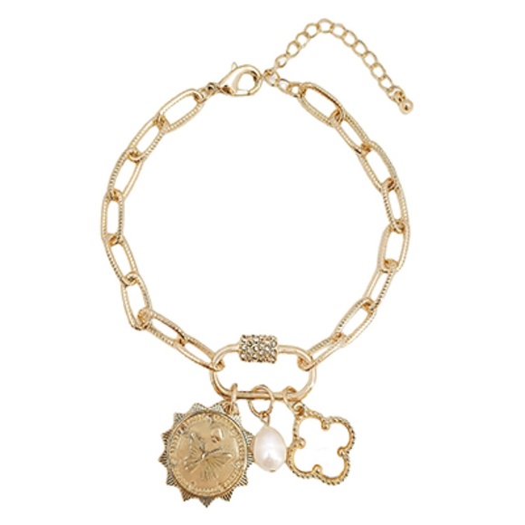 Carabiner & Multi Charm Chain Bracelet